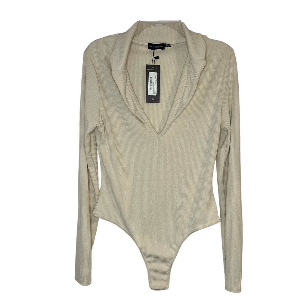 PrettyLittleThing Maternity Recycled Ribbed Polo Body Suit - Picture 2 of 7